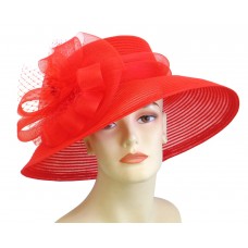 Mujer&apos;s Church Hat  Derby Hat  Horsehair Bk  Navy  Red 7162  eb-95759653